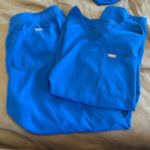 Figs royal blue scrub set